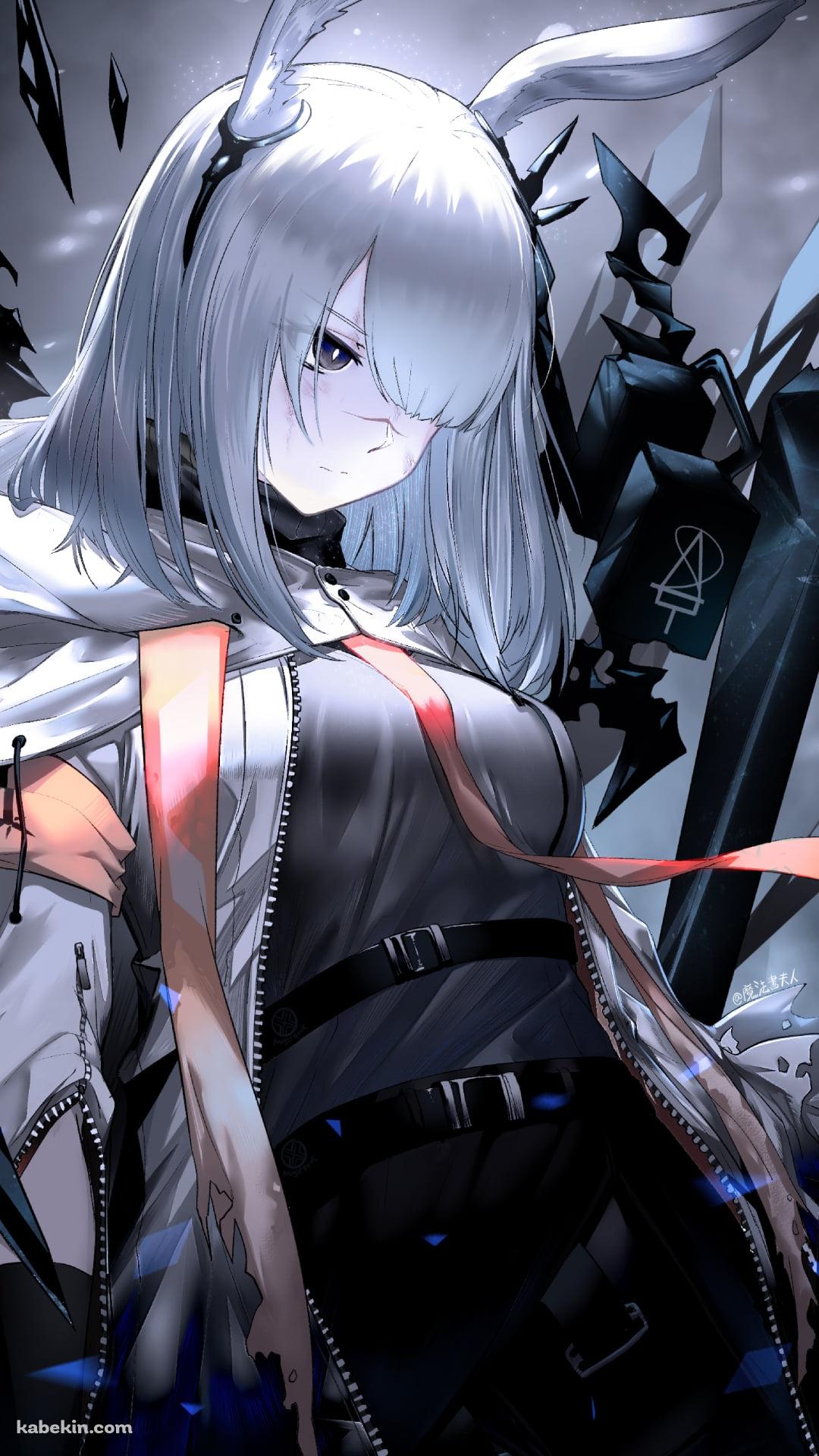 うつむいたフロストノヴァ / 銀髪 / アークナイツのAndroidの壁紙(1080px x 1920px) スマホ用