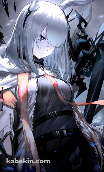 うつむいたフロストノヴァ / 銀髪 / アークナイツのAndroidの壁紙(360px x 592px) スマホ用
