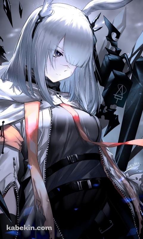 うつむいたフロストノヴァ / 銀髪 / アークナイツのAndroidの壁紙(480px x 800px) スマホ用