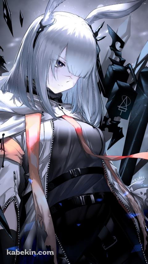 うつむいたフロストノヴァ / 銀髪 / アークナイツのAndroidの壁紙(480px x 854px) スマホ用