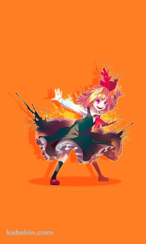 両手を後方に上げるルーミア / 東方のAndroidの壁紙(480px x 800px) スマホ用