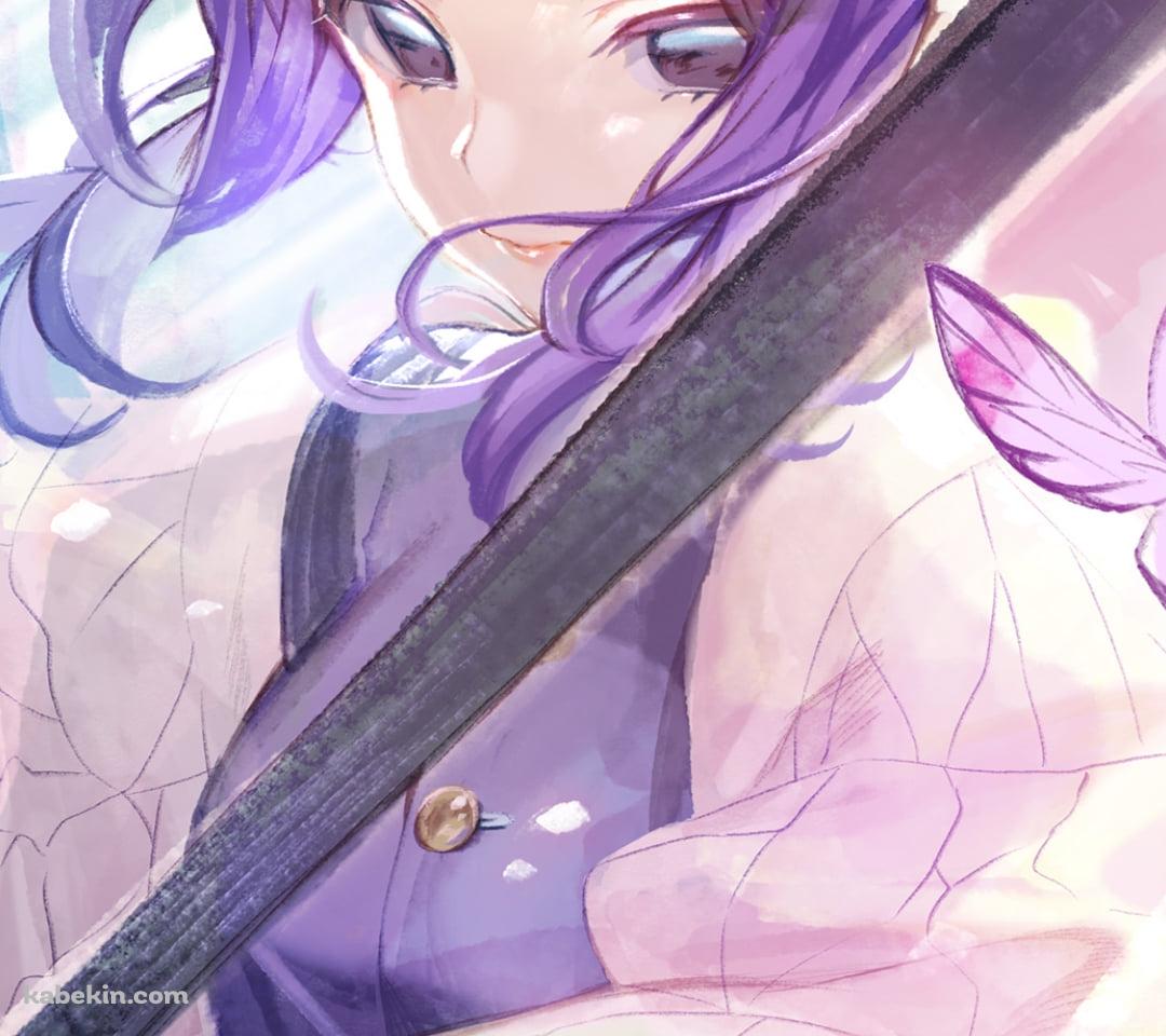 胡蝶しのぶ / 鉛筆で描いたようなラフスケッチ / 鬼滅の刃のAndroidの壁紙(1080px x 960px) スマホ用