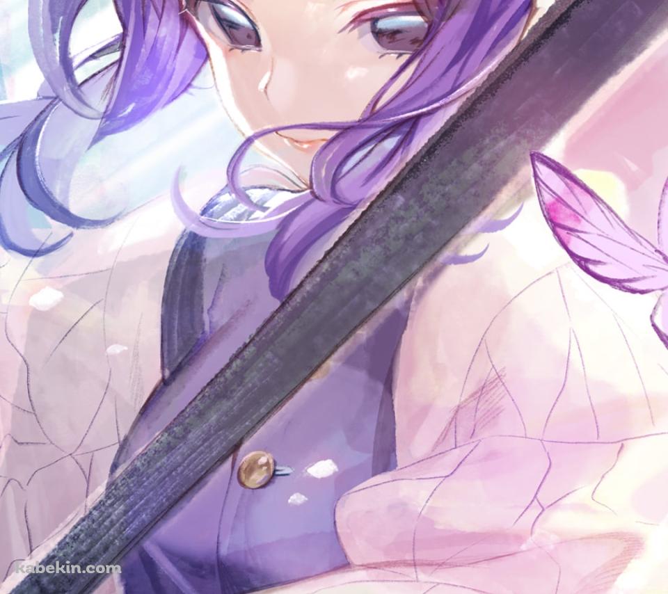 胡蝶しのぶ / 鉛筆で描いたようなラフスケッチ / 鬼滅の刃のAndroidの壁紙(960px x 854px) スマホ用