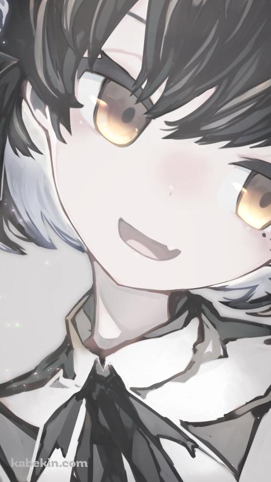 笑顔の鳩羽つぐ / 顔面のアップ / バーチャルYouTuber / VtuberのAndroidの壁紙(540px x 960px) スマホ用