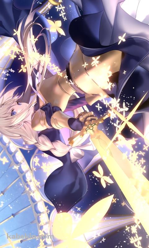 金色の剣を振るうアリス・シンセシス・サーティ / ソードアートオンラインのAndroidの壁紙(480px x 800px) スマホ用