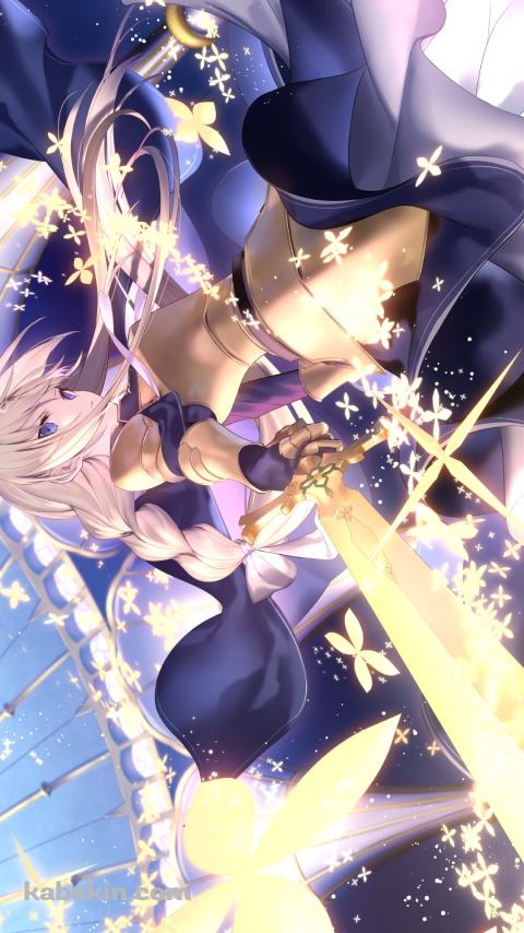 金色の剣を振るうアリス・シンセシス・サーティ / ソードアートオンラインのAndroidの壁紙(480px x 854px) スマホ用