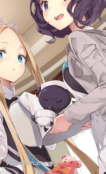 メイド姿の可愛いアビゲイル・ウィリアムズと葛飾北斎 / とと様 / fate/grand orderのAndroidの壁紙(360px x 592px) スマホ用