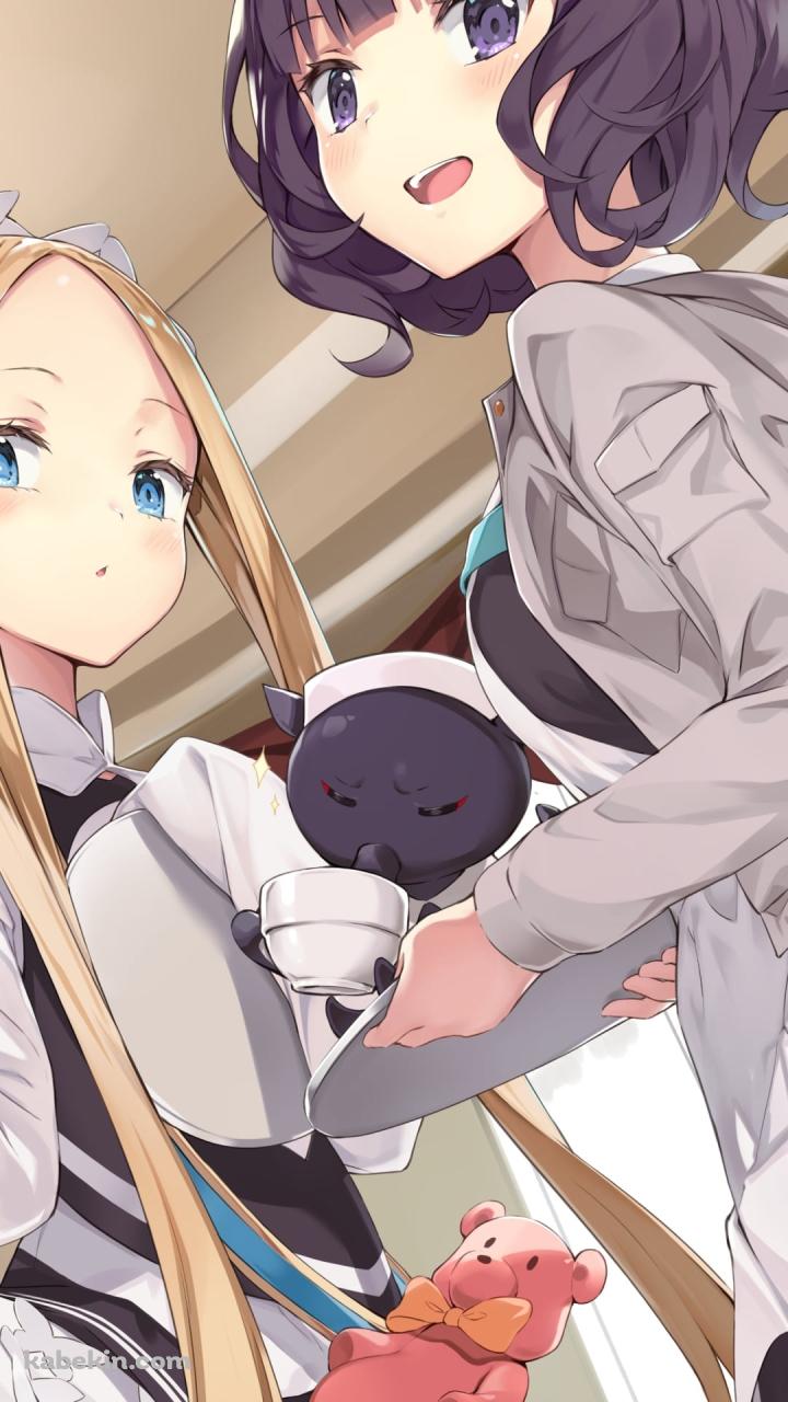 メイド姿の可愛いアビゲイル・ウィリアムズと葛飾北斎 / とと様 / fate/grand orderのAndroidの壁紙(720px x 1280px) スマホ用