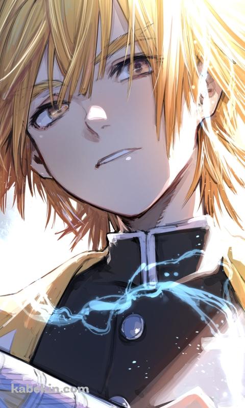 抜刀するかっこいい我妻善逸 / リアリスティック / 鬼滅の刃のAndroidの壁紙(480px x 800px) スマホ用