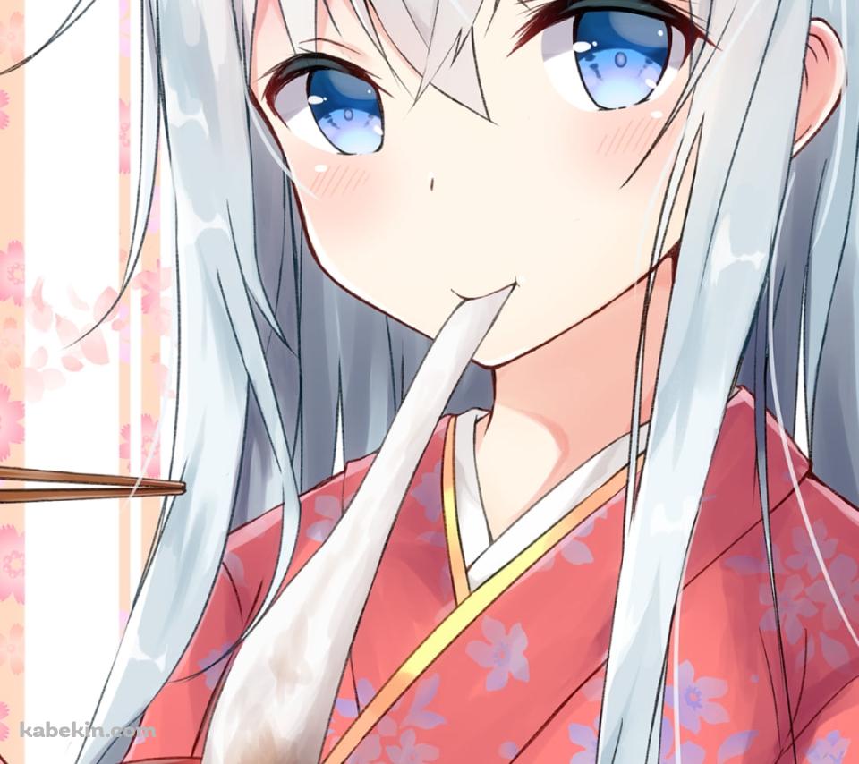 おしるこの餅を食べる響 / 艦隊これくしょんのAndroidの壁紙(960px x 854px) スマホ用
