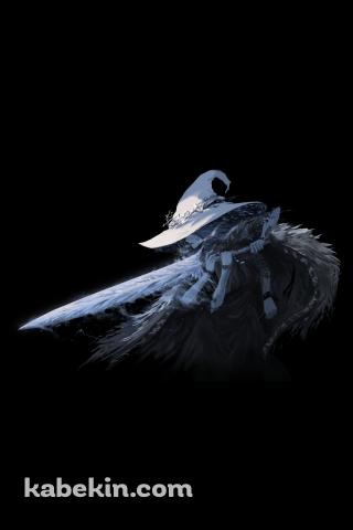 暗闇で剣をかまえるかっこいい魔女ラニ / エルデンリングのAndroidの壁紙(320px x 480px) スマホ用