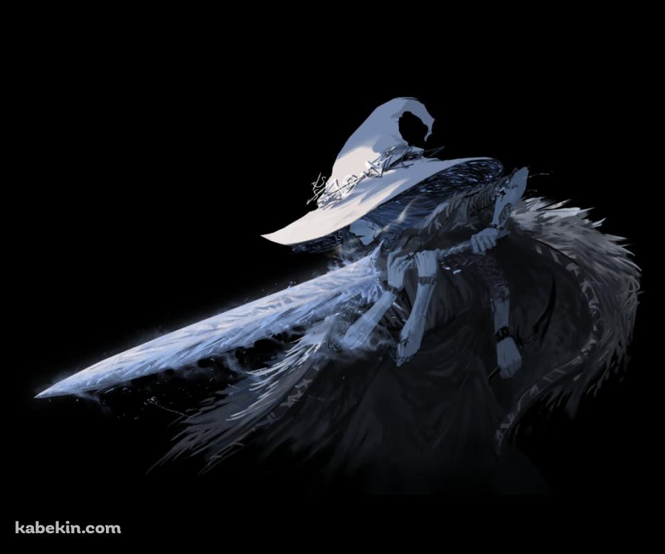 暗闇で剣をかまえるかっこいい魔女ラニ / エルデンリングのAndroidの壁紙(960px x 800px) スマホ用