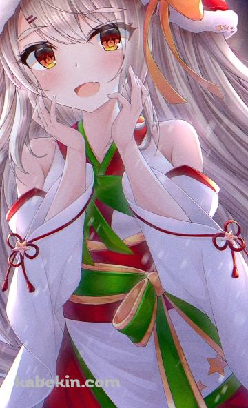 サンタコスをした可愛い夕立 / アズールレーンのAndroidの壁紙(360px x 592px) スマホ用
