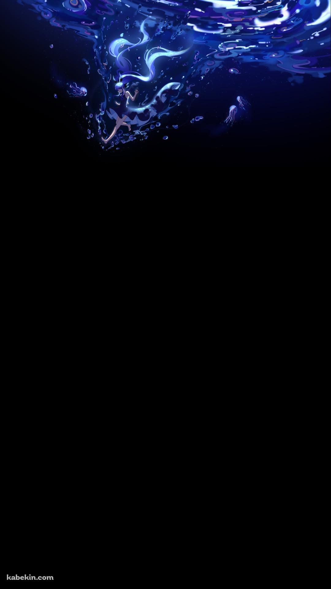 水の中の初音ミク / 深海少女 / 渦 / ボカロ / ボーカロイドのAndroidの壁紙(1080px x 1920px) スマホ用