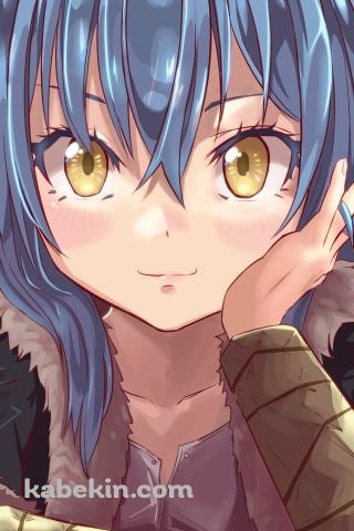 テーブルに肘をつくリムル=テンペスト / 転生したらスライムだった件のAndroidの壁紙(320px x 480px) スマホ用