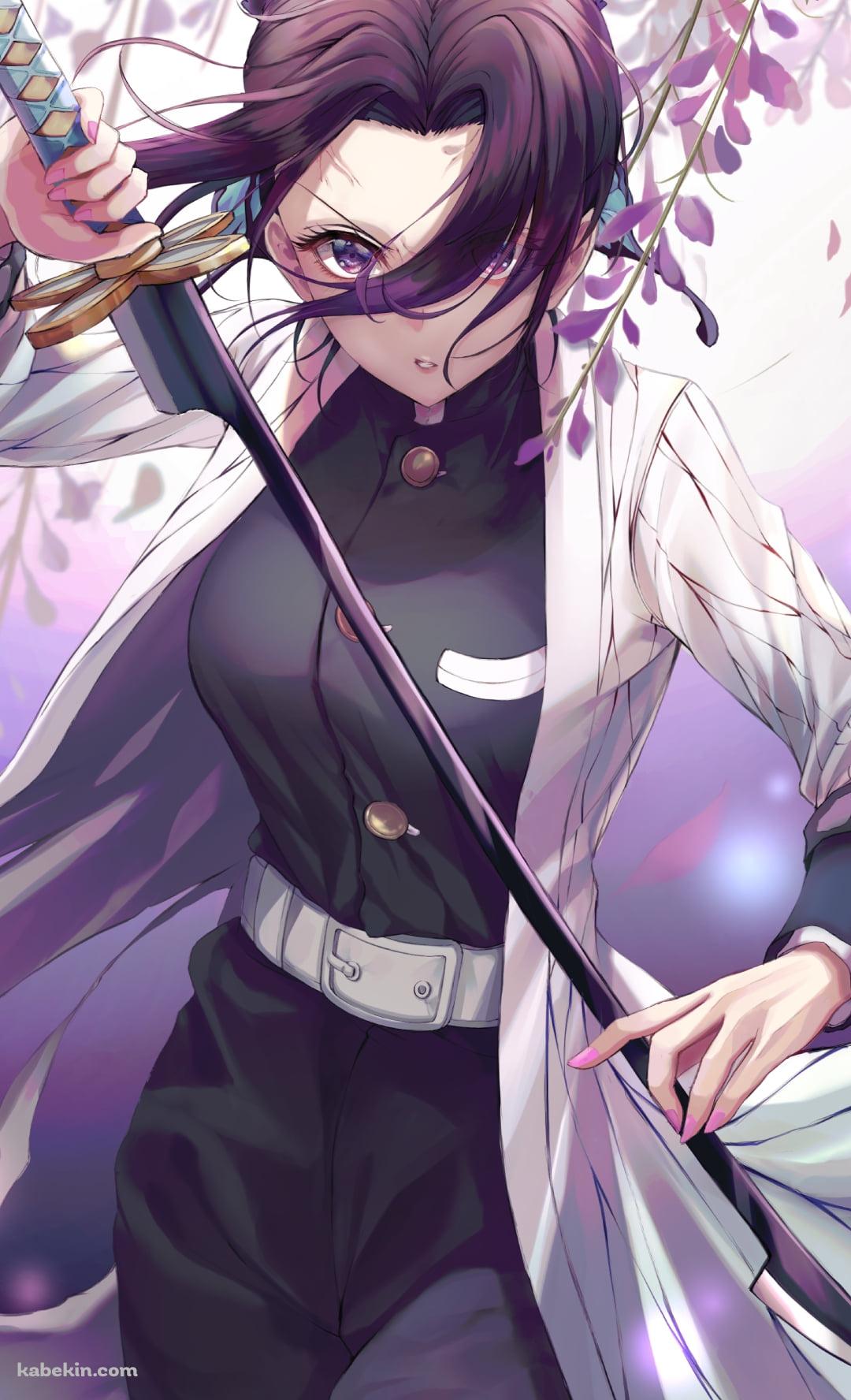剣を持つかっこいい胡蝶しのぶ / 鬼滅の刃のAndroidの壁紙(1080px x 1776px) スマホ用