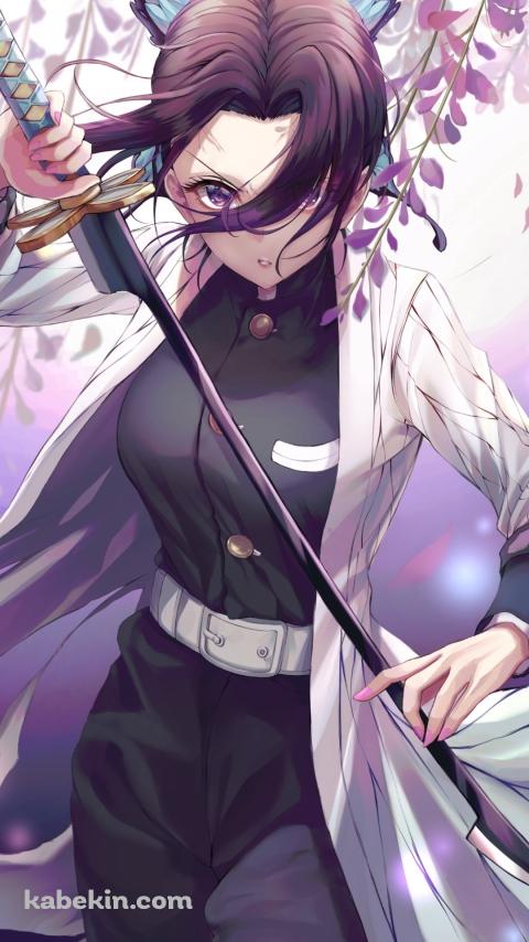 剣を持つかっこいい胡蝶しのぶ / 鬼滅の刃のAndroidの壁紙(480px x 854px) スマホ用