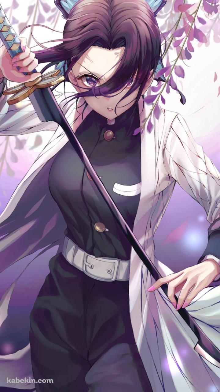 剣を持つかっこいい胡蝶しのぶ / 鬼滅の刃のAndroidの壁紙(720px x 1280px) スマホ用
