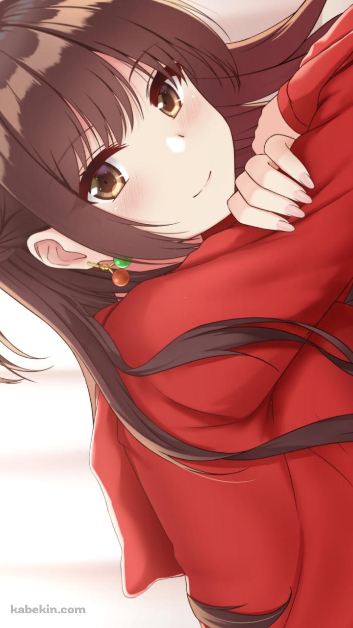 こちらを見つめる赤い服を着た可愛い水原千鶴 / 彼女、お借りしますのAndroidの壁紙(720px x 1280px) スマホ用
