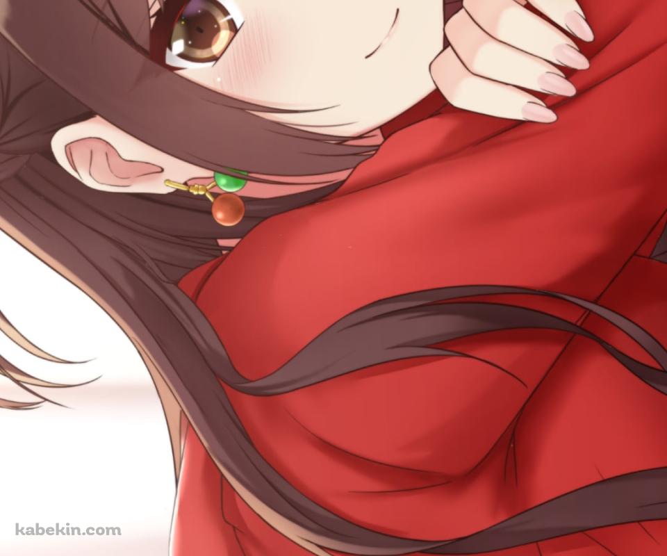 こちらを見つめる赤い服を着た可愛い水原千鶴 / 彼女、お借りしますのAndroidの壁紙(960px x 800px) スマホ用