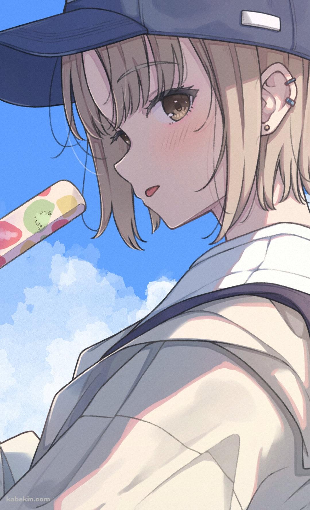 フルーツのアイスバーを食べる可愛いリゼ・ヘルエスタ / にじさんじ / バーチャルYouTuber / VtuberのAndroidの壁紙(1080px x 1776px) スマホ用