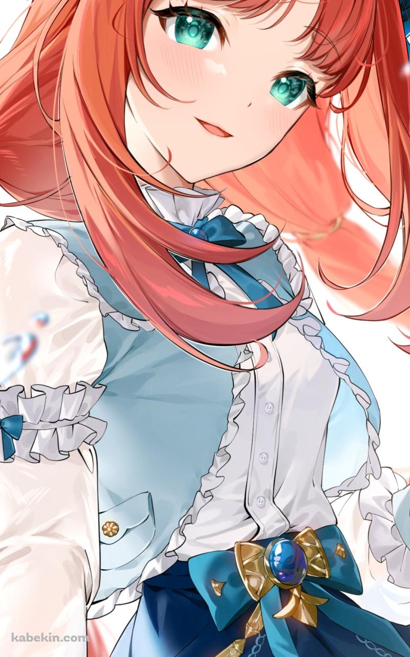 スカートの裾を持つ笑顔のニィロウ / 原神のAndroidの壁紙(800px x 1280px) スマホ用