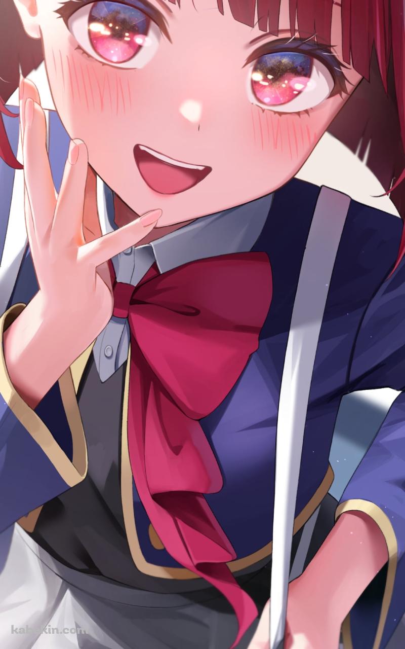 学校の廊下で照れている可愛い有馬かな / 推しの子のAndroidの壁紙(800px x 1280px) スマホ用