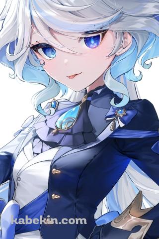 腰に手をあてる可愛いフリーナ / 原神のAndroidの壁紙(320px x 480px) スマホ用