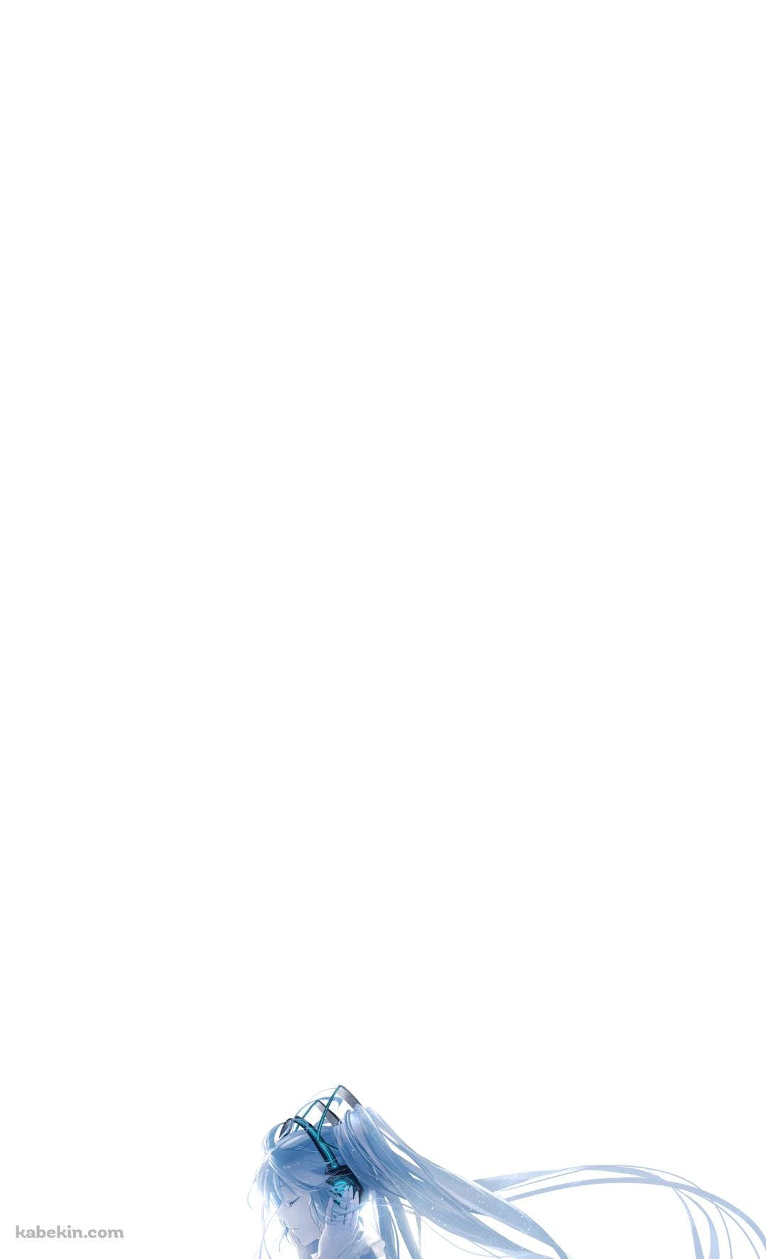 ヘッドフォンに手をあてる綺麗な初音ミク / ボカロ / ボーカロイドのAndroidの壁紙(1080px x 1776px) スマホ用