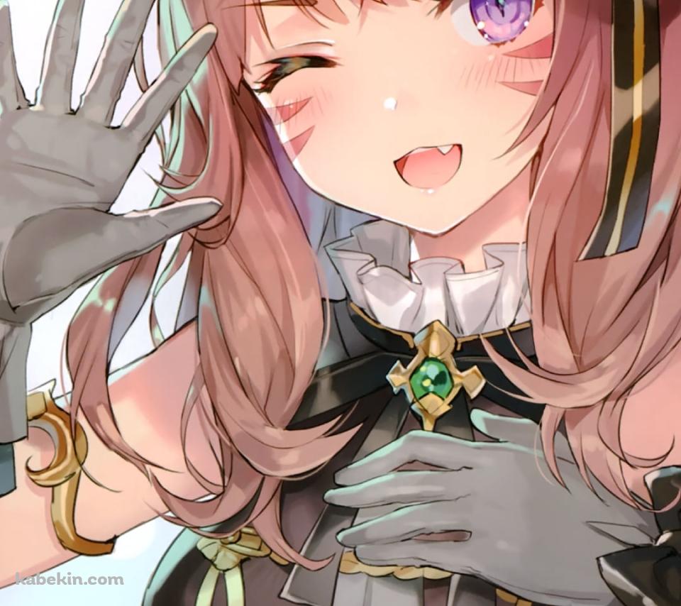 手を振りウィンクする可愛いミコッテ / ファイナルファンタジー14のAndroidの壁紙(960px x 854px) スマホ用