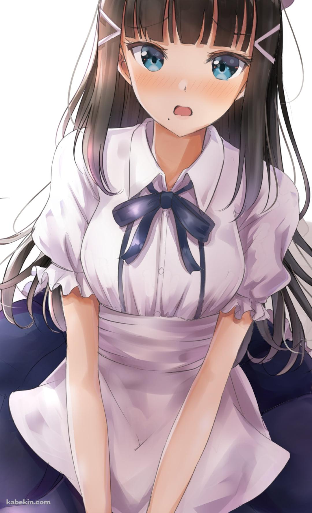 猫耳をつけたメイド姿の可愛い黒澤ダイヤ / ラブライブ!サンシャイン!!のAndroidの壁紙(1080px x 1776px) スマホ用