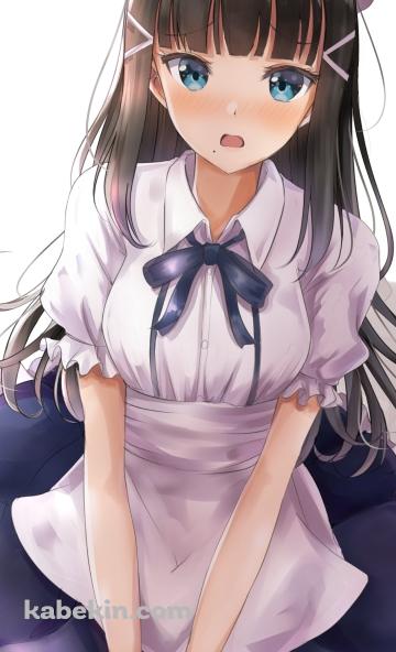 猫耳をつけたメイド姿の可愛い黒澤ダイヤ / ラブライブ!サンシャイン!!のAndroidの壁紙(360px x 592px) スマホ用