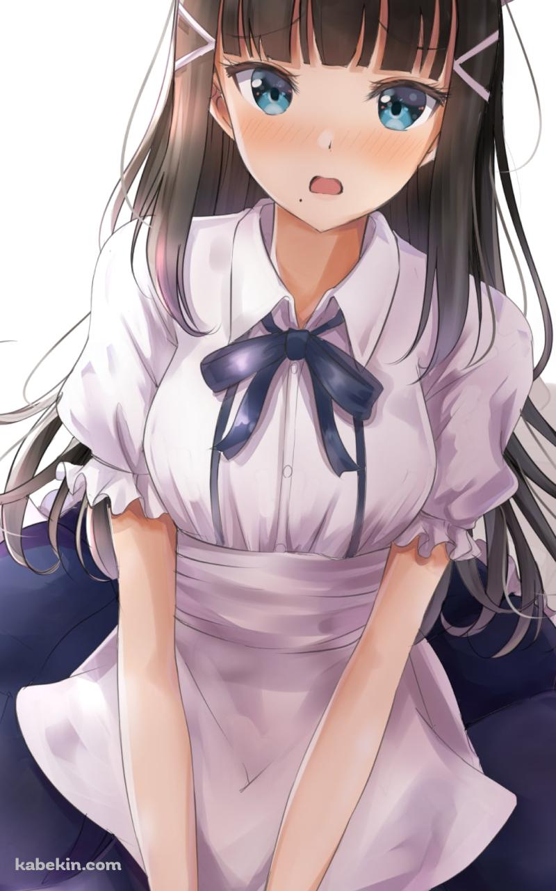 猫耳をつけたメイド姿の可愛い黒澤ダイヤ / ラブライブ!サンシャイン!!のAndroidの壁紙(800px x 1280px) スマホ用