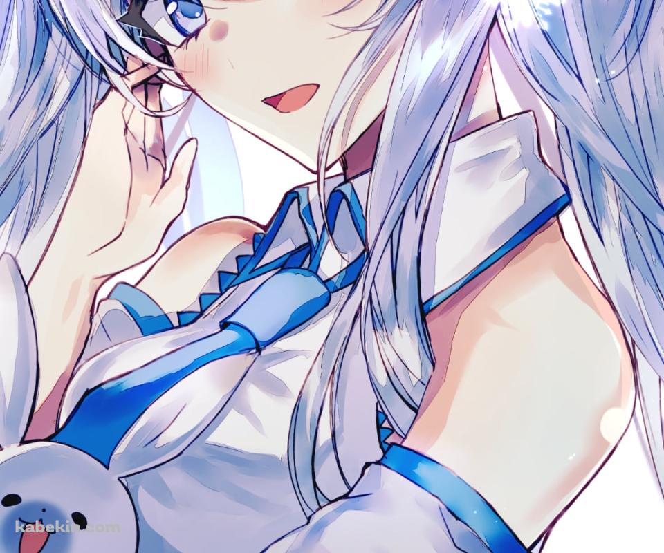 ラビット・ユキネを抱える可愛い雪ミク / ボカロ / ボーカロイドのAndroidの壁紙(960px x 800px) スマホ用