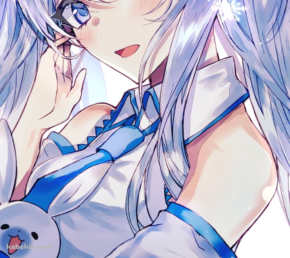 ラビット・ユキネを抱える可愛い雪ミク / ボカロ / ボーカロイドのAndroidの壁紙(960px x 854px) スマホ用