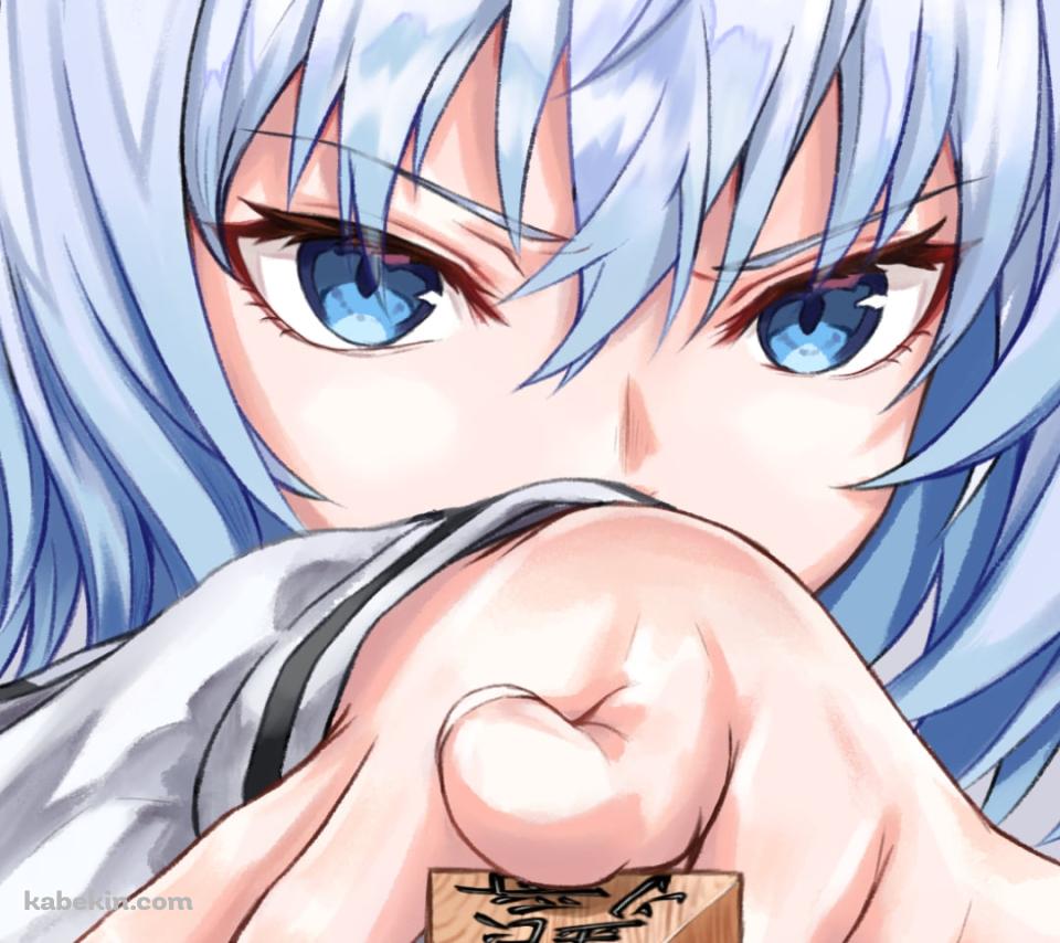 将棋の銀将の駒をかざす空銀子 / りゅうおうのおしごと!のAndroidの壁紙(960px x 854px) スマホ用