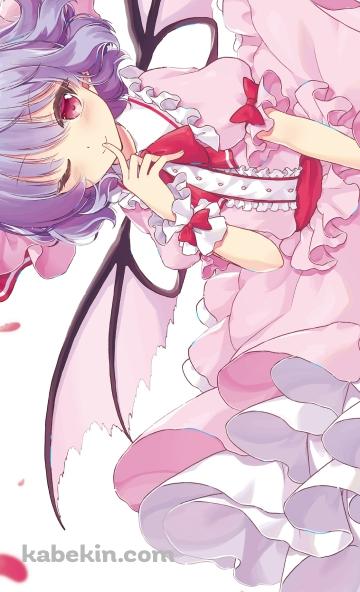 赤い薔薇とウィンクするレミリア・スカーレット / 東方のAndroidの壁紙(360px x 592px) スマホ用