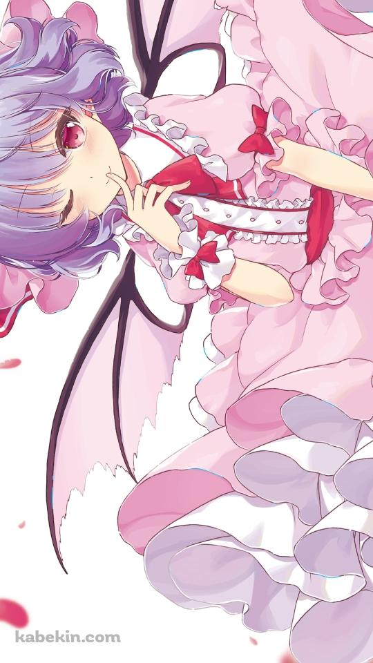 赤い薔薇とウィンクするレミリア・スカーレット / 東方のAndroidの壁紙(540px x 960px) スマホ用