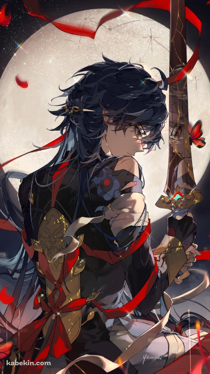 彼岸花と赤い蝶と剣を持つ刃 / 崩壊:スターレイルのAndroidの壁紙(720px x 1280px) スマホ用