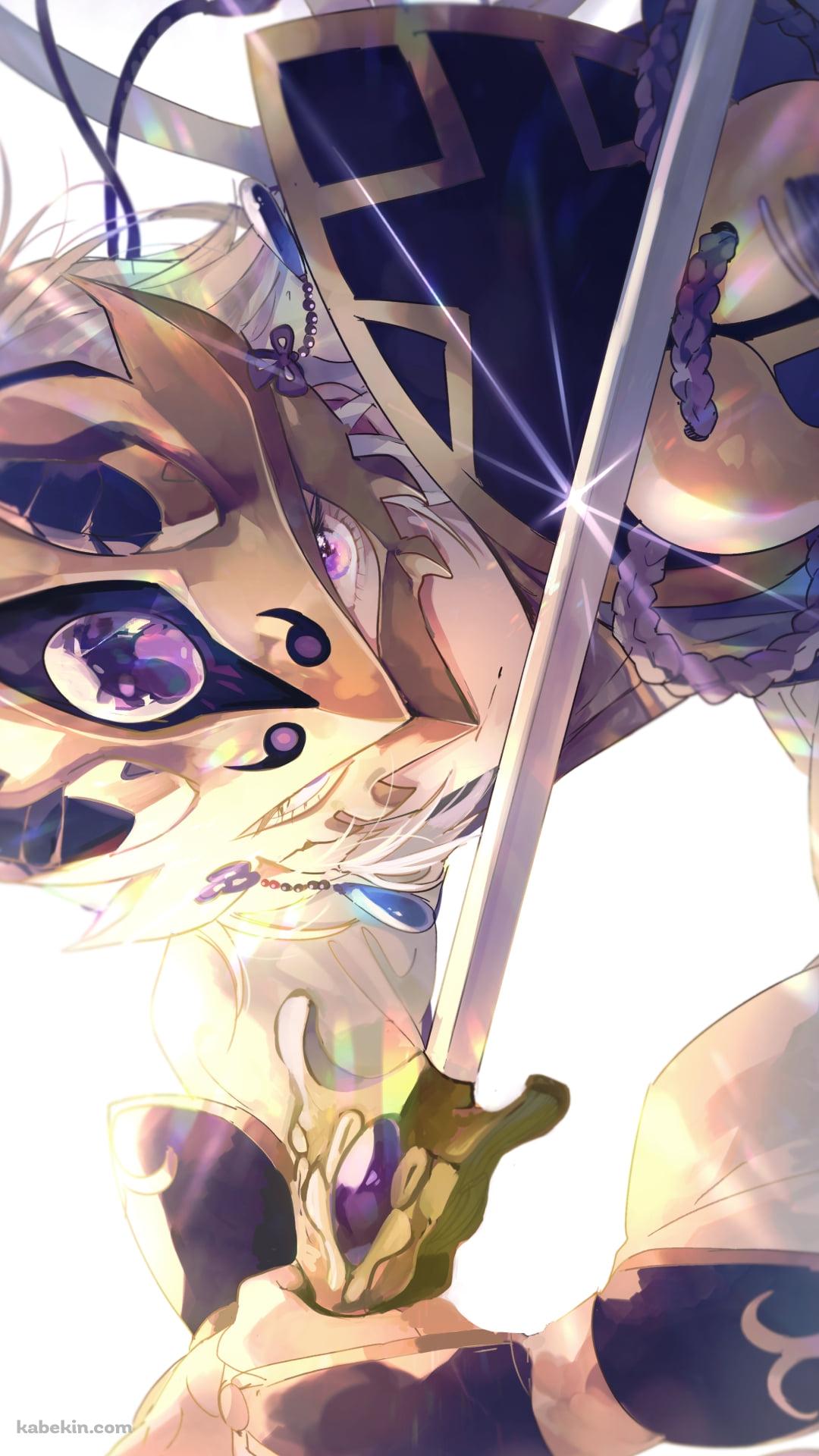 剣を構えるかっこいい蘭陵王(らんりょうおう) / fate/grand orderのAndroidの壁紙(1080px x 1920px) スマホ用