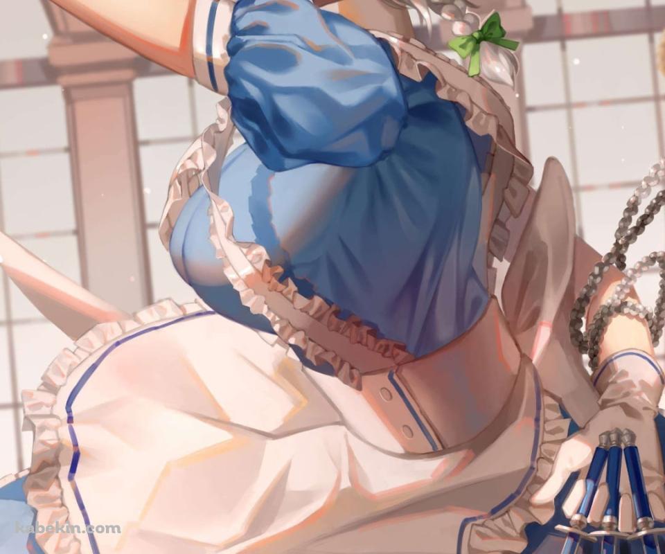 リアルなタッチで描かれた十六夜咲夜(いざよい さくや) / 東方ProjectのAndroidの壁紙(960px x 800px) スマホ用