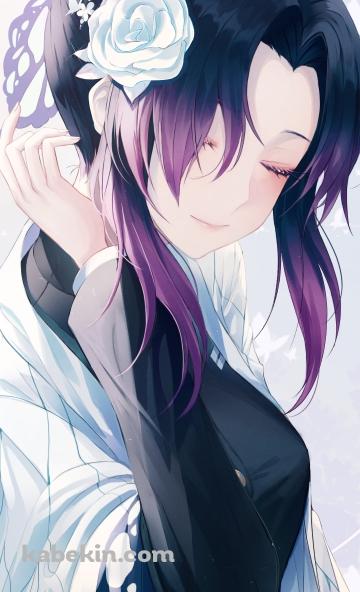 目をつぶる綺麗な胡蝶しのぶ / 鬼滅の刃のAndroidの壁紙(360px x 592px) スマホ用