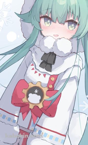白い防寒具を着る可愛い秋泉モミジ / ブルアカ / ブルーアーカイブのAndroidの壁紙(360px x 592px) スマホ用
