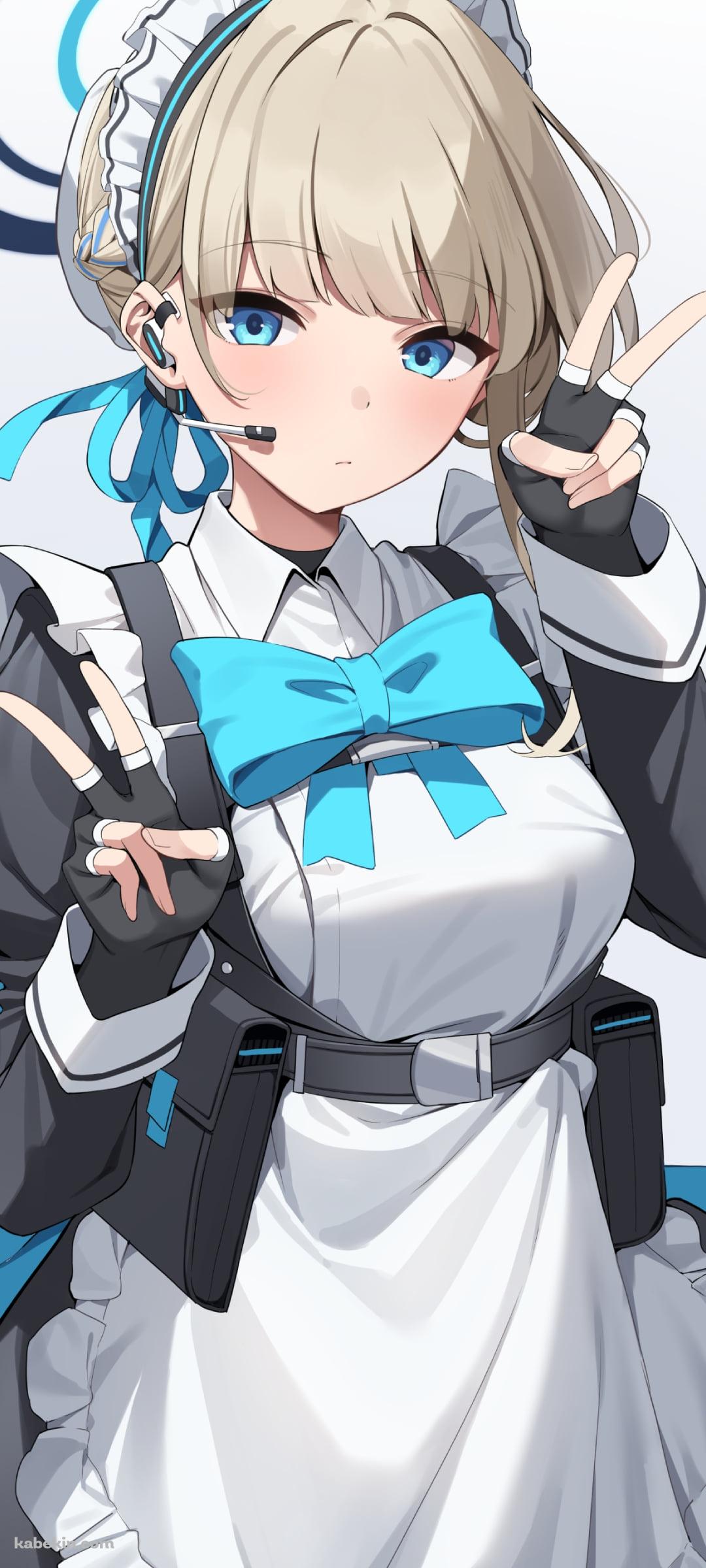 Wピースをする飛鳥馬トキ / ブルーアーカイブのAndroidの壁紙(1080px x 2400px) スマホ用