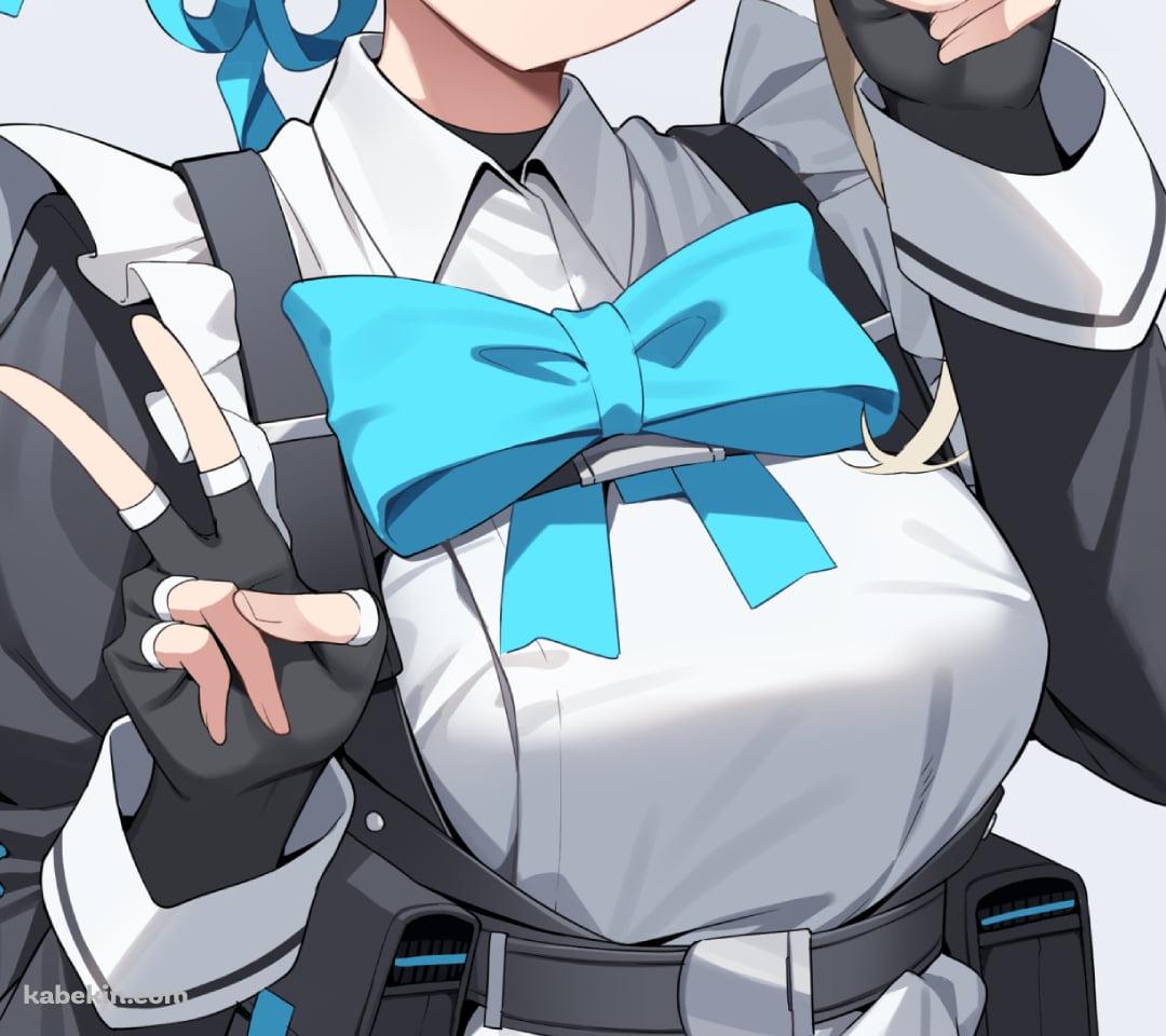 Wピースをする飛鳥馬トキ / ブルーアーカイブのAndroidの壁紙(1080px x 960px) スマホ用