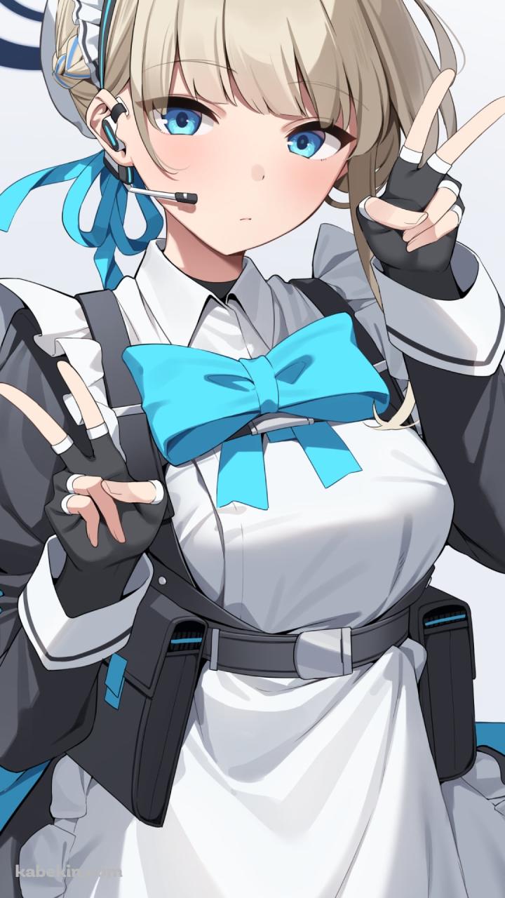 Wピースをする飛鳥馬トキ / ブルーアーカイブのAndroidの壁紙(720px x 1280px) スマホ用