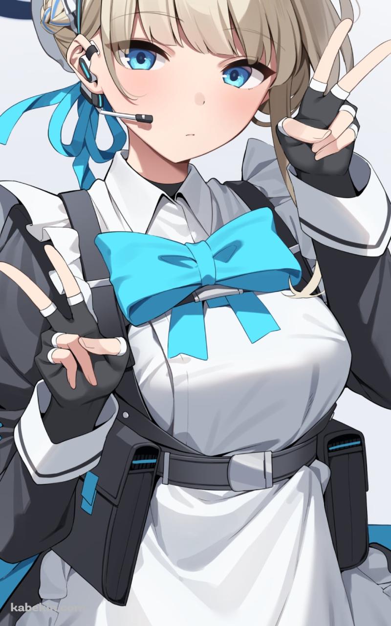 Wピースをする飛鳥馬トキ / ブルーアーカイブのAndroidの壁紙(800px x 1280px) スマホ用