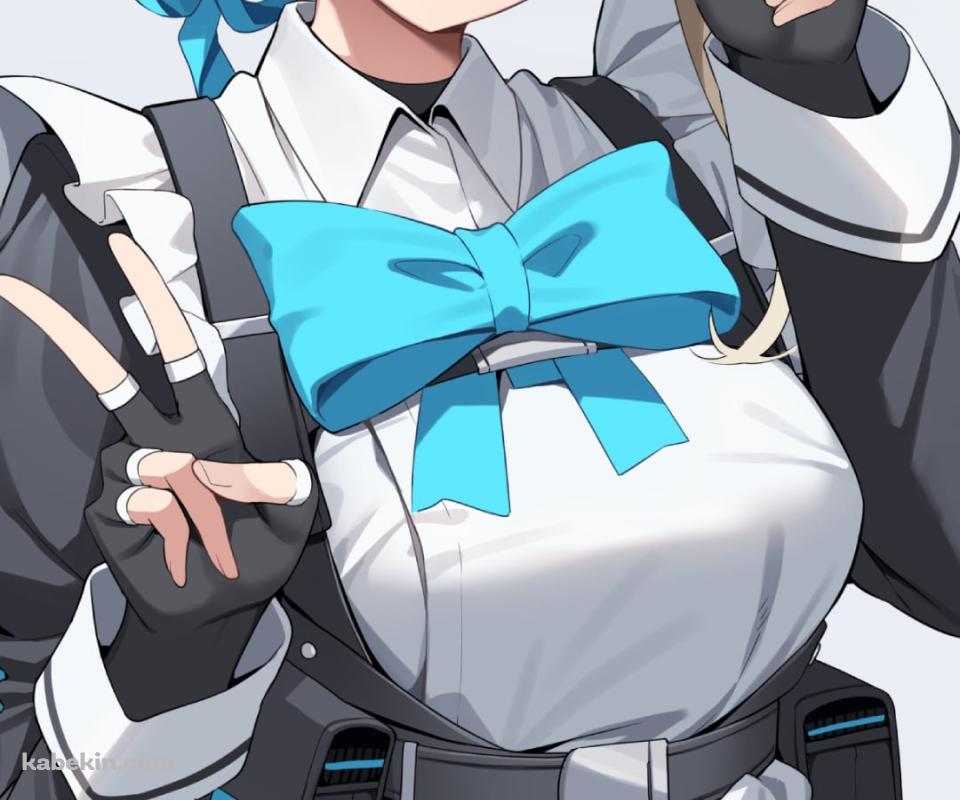 Wピースをする飛鳥馬トキ / ブルーアーカイブのAndroidの壁紙(960px x 800px) スマホ用