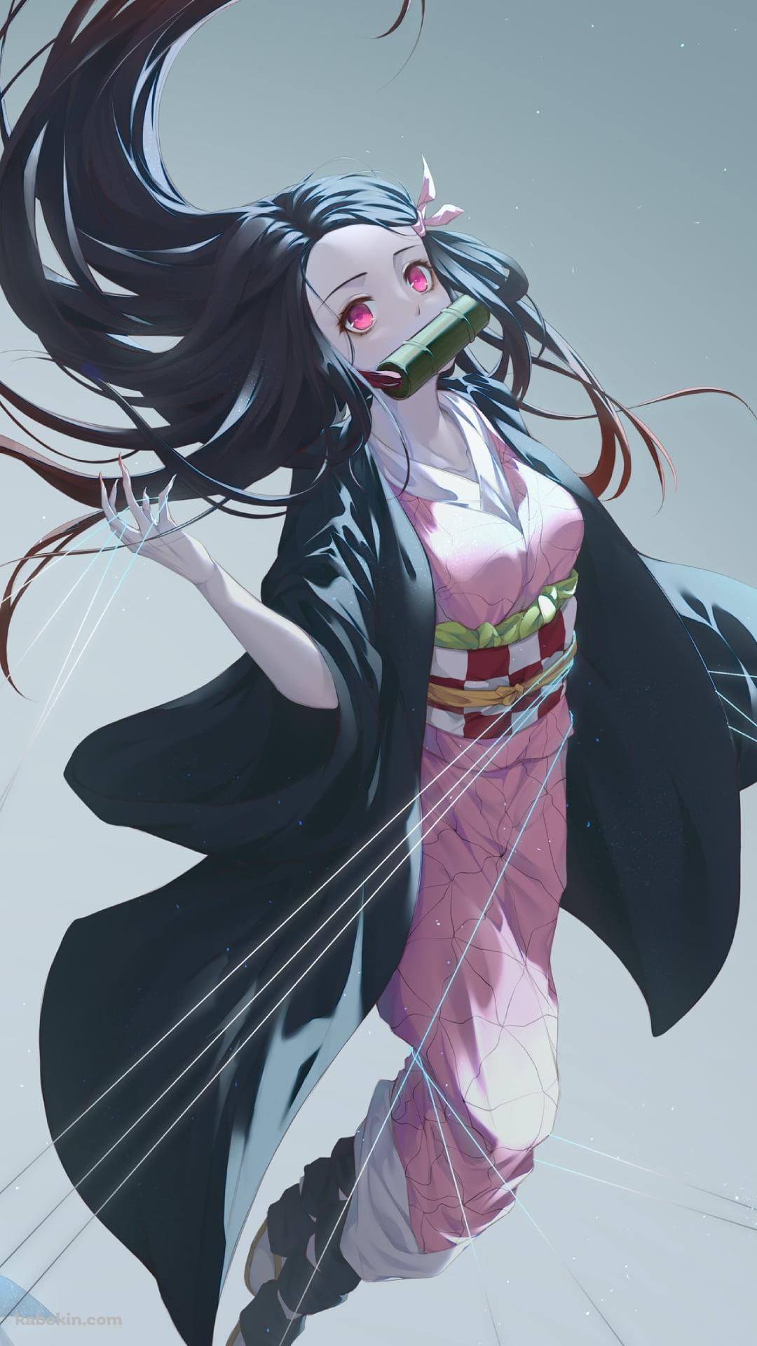 無数の糸と竈門禰豆子 / 鬼滅の刃のAndroidの壁紙(1080px x 1920px) スマホ用