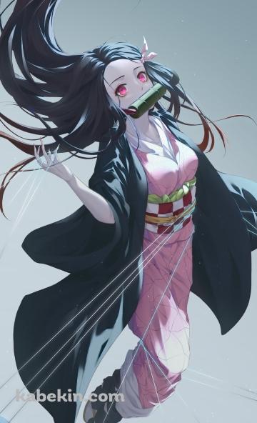 無数の糸と竈門禰豆子 / 鬼滅の刃のAndroidの壁紙(360px x 592px) スマホ用